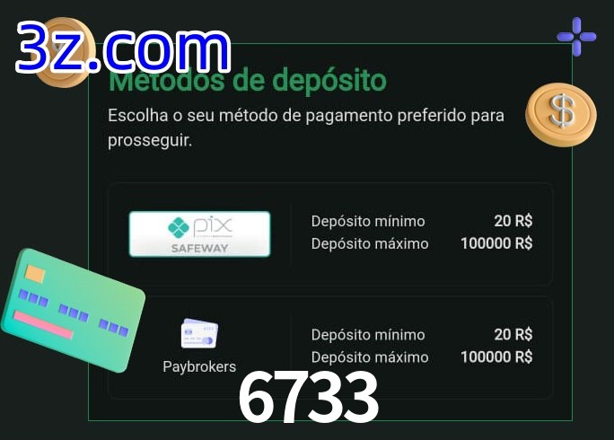 O cassino 6733 oferece uma grande variedade de métodos de pagamento